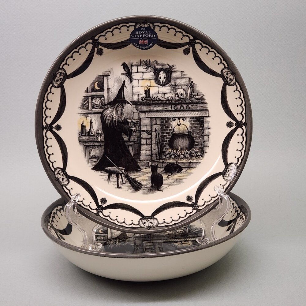 Set of 2  Large Pasta or Serving Bowls - Royal Stafford Haunted Home China